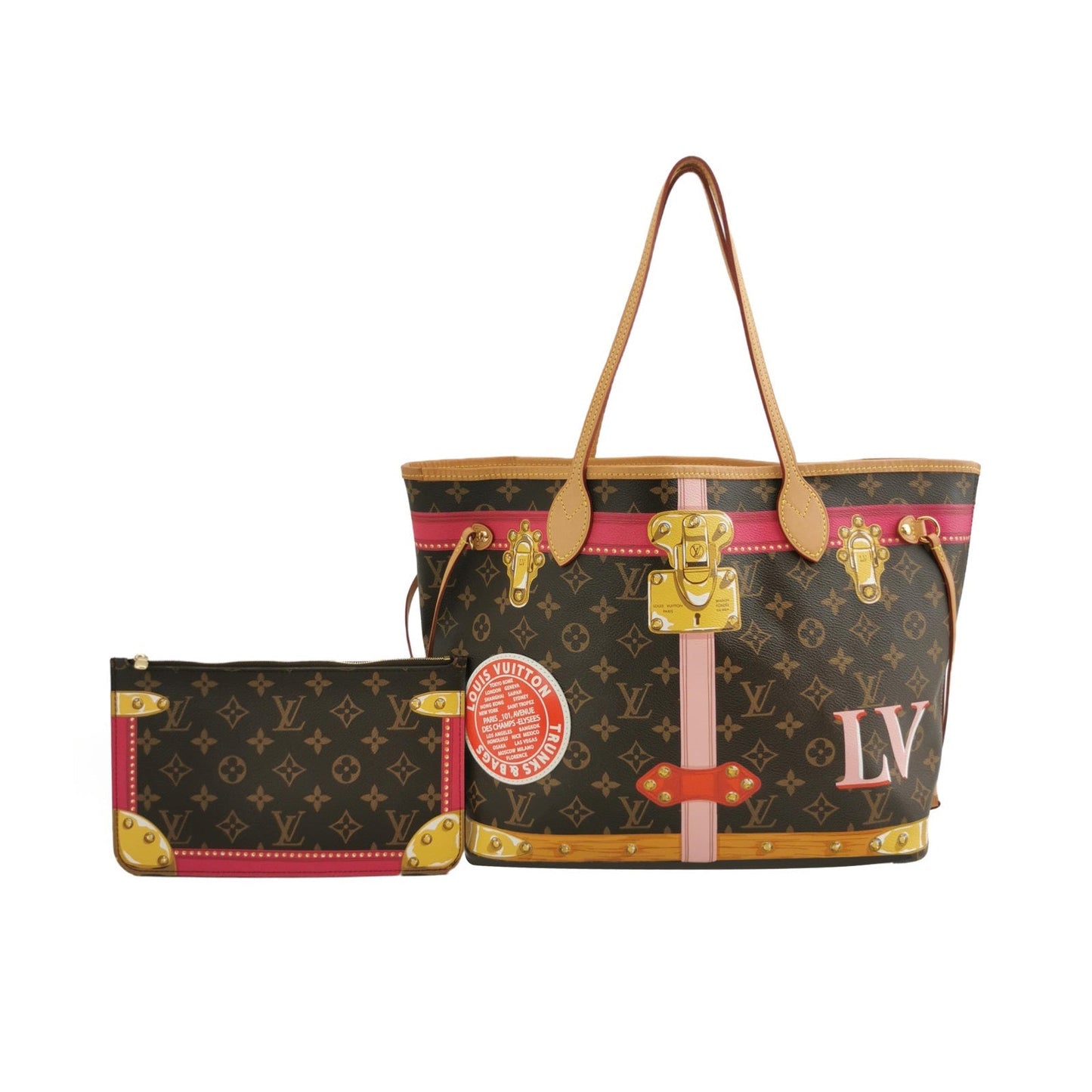 Louis Vuitton Trunks Neverfull MM Monogram Damier Black Tote Bag