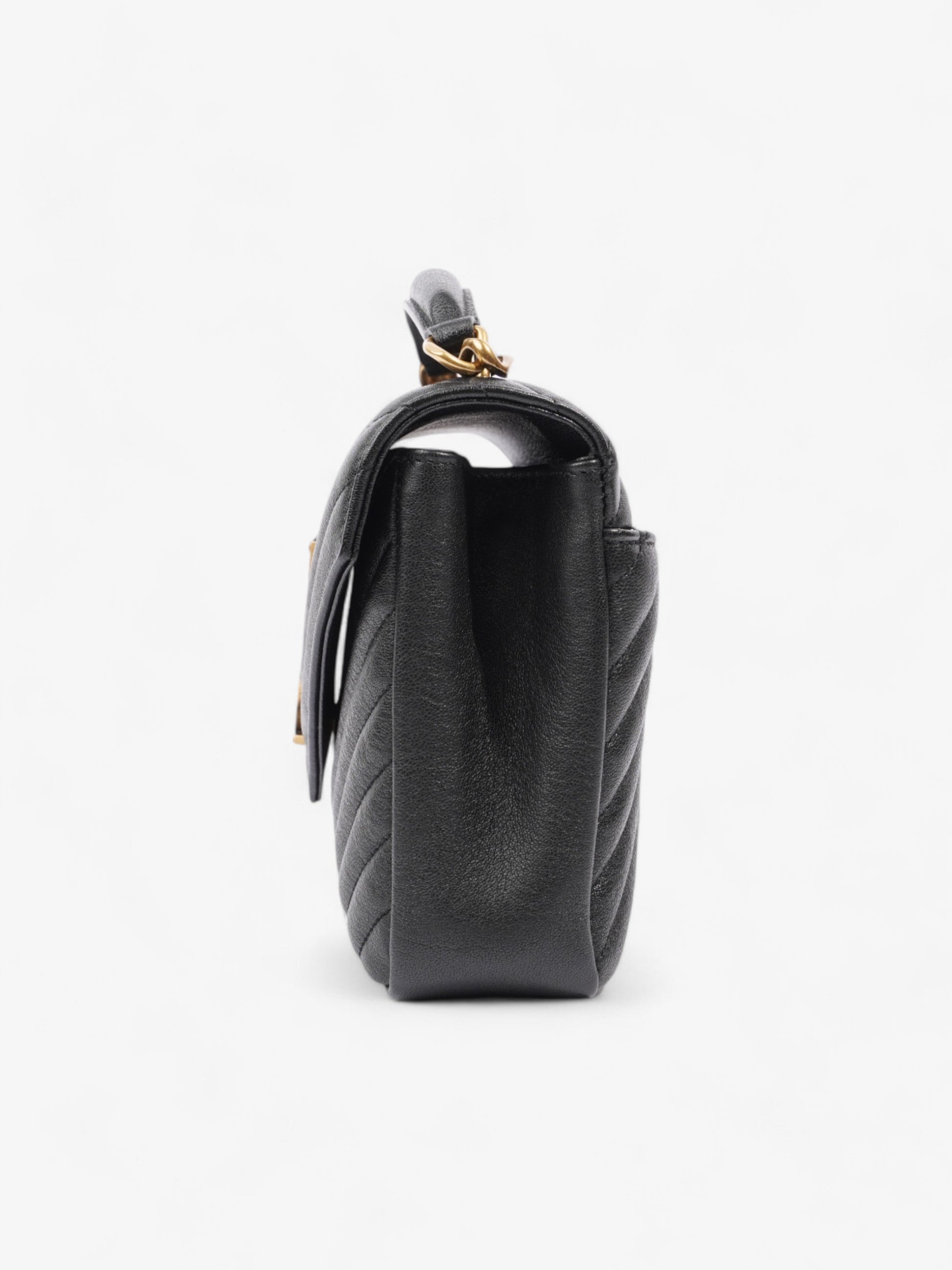 YSL Saint Laurent College Crossbody Bag Leather Lambskin Black