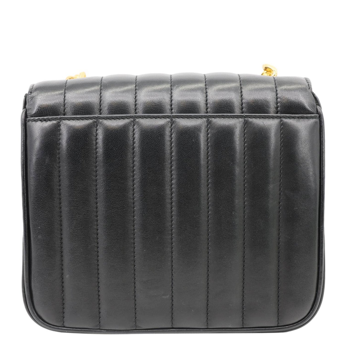 YSL Saint Laurent Yves Vicky Vertical Crossbody Bag Leather Quilted Black