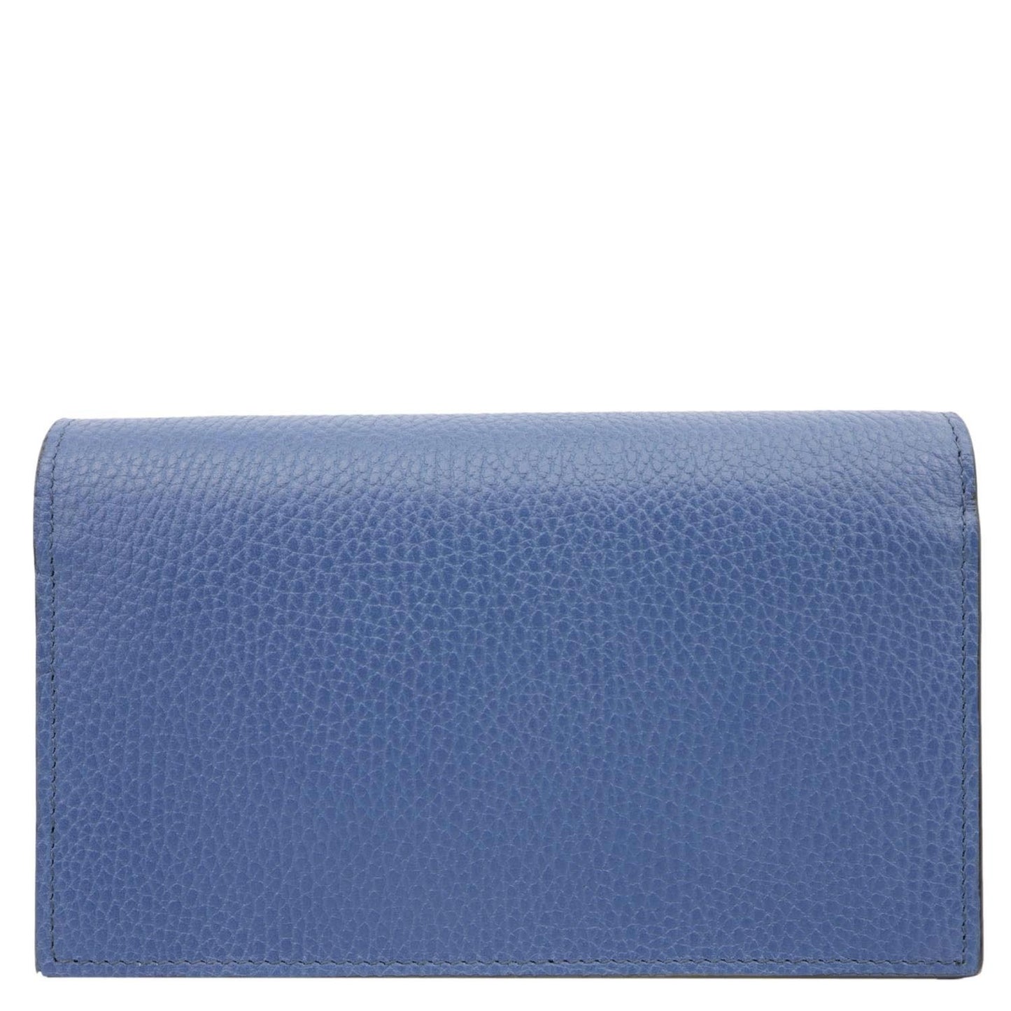 GUCCI Dollar Interlocking G Calfskin Leather Chain Wallet Crossbody Bag Blue 510314