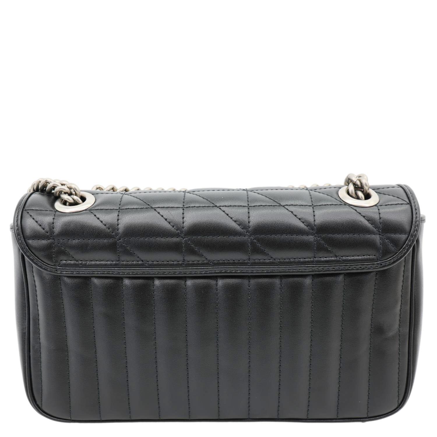 GUCCI GG Marmont Small Matelasse Leather Crossbody Bag Black 443497
