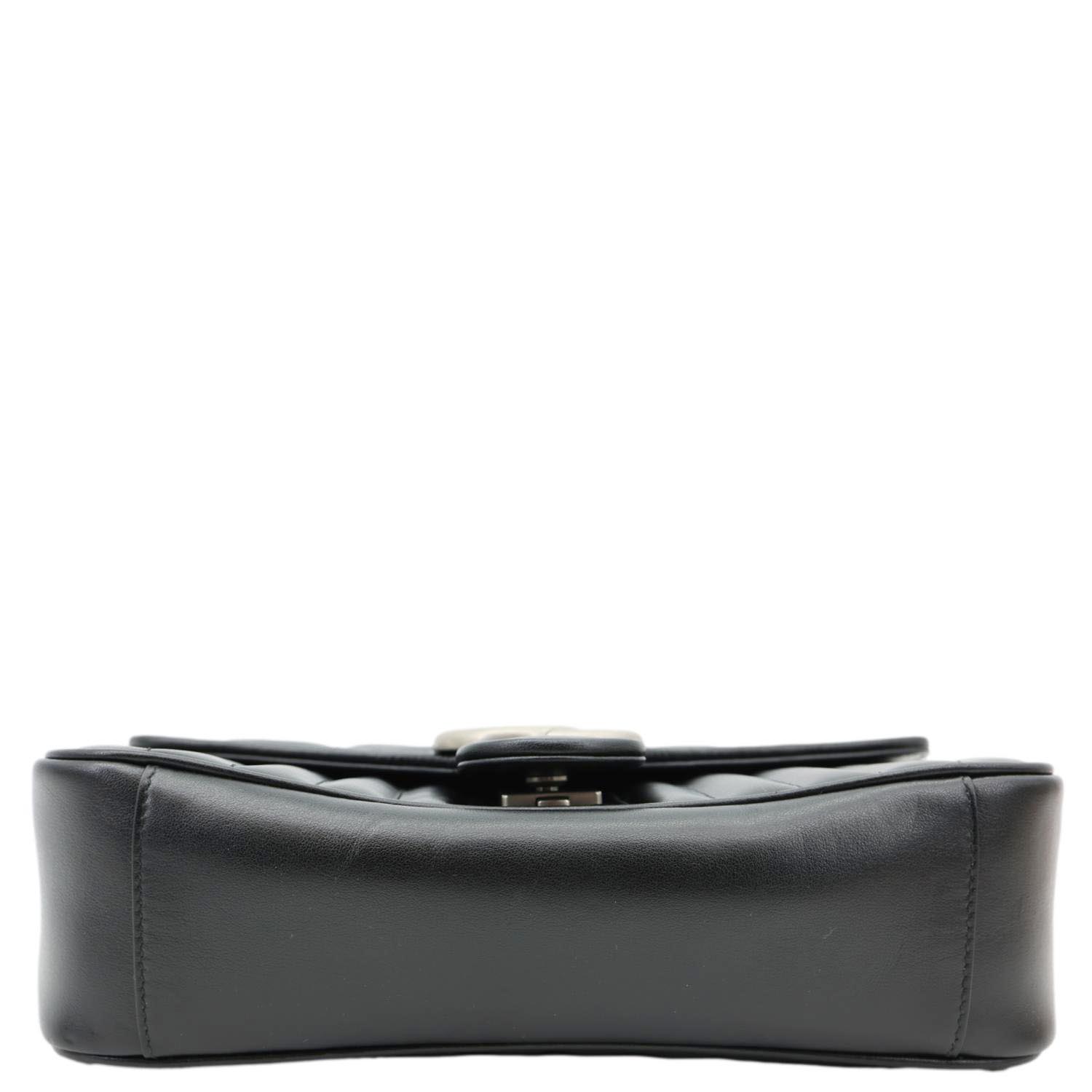 GUCCI GG Marmont Small Matelasse Leather Crossbody Bag Black 443497