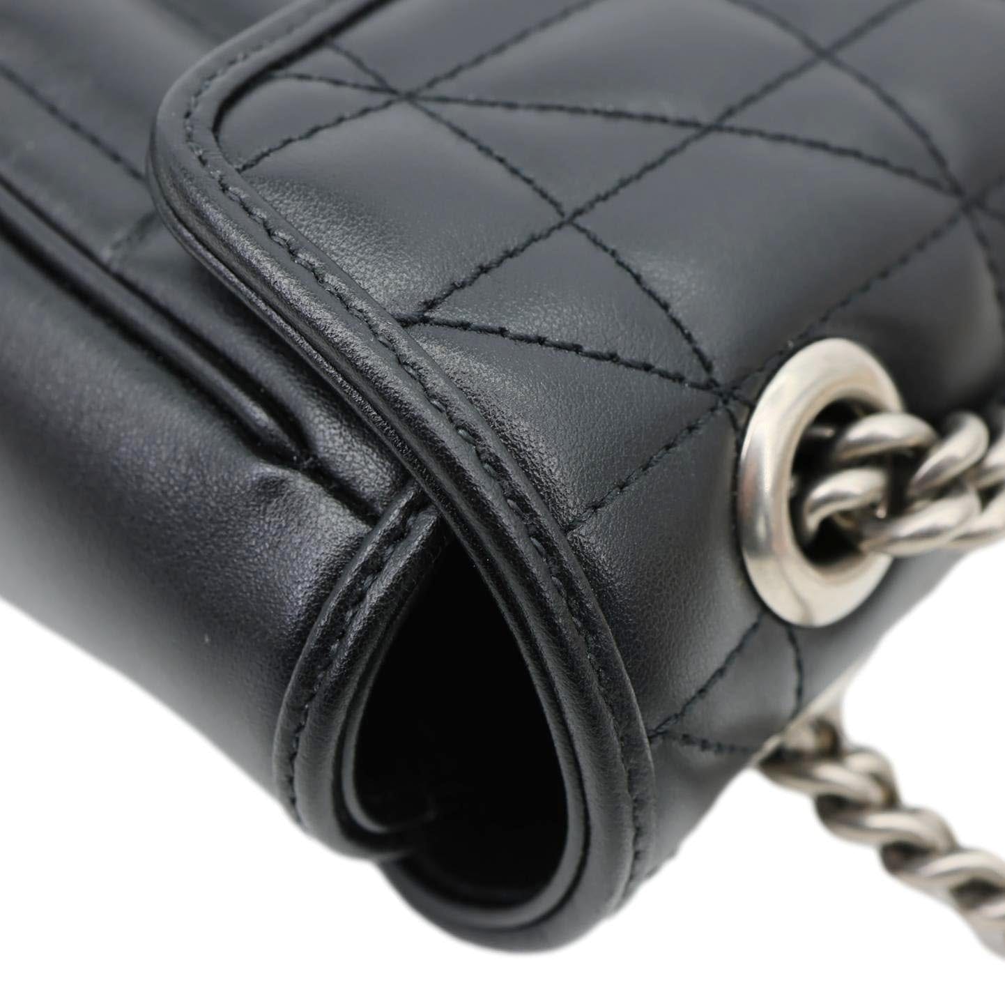 GUCCI GG Marmont Small Matelasse Leather Crossbody Bag Black 443497