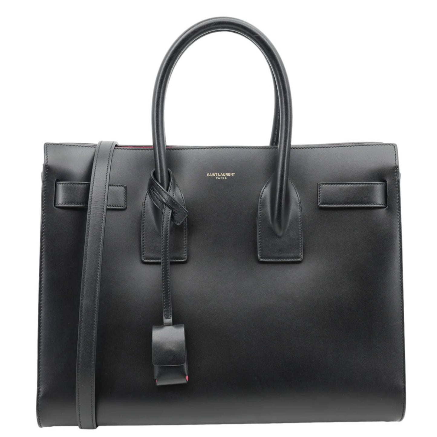 YSL Saint Laurent Yves Sac De Jour Satchel Shoulder Bag Leather Black Small Satchel Bag