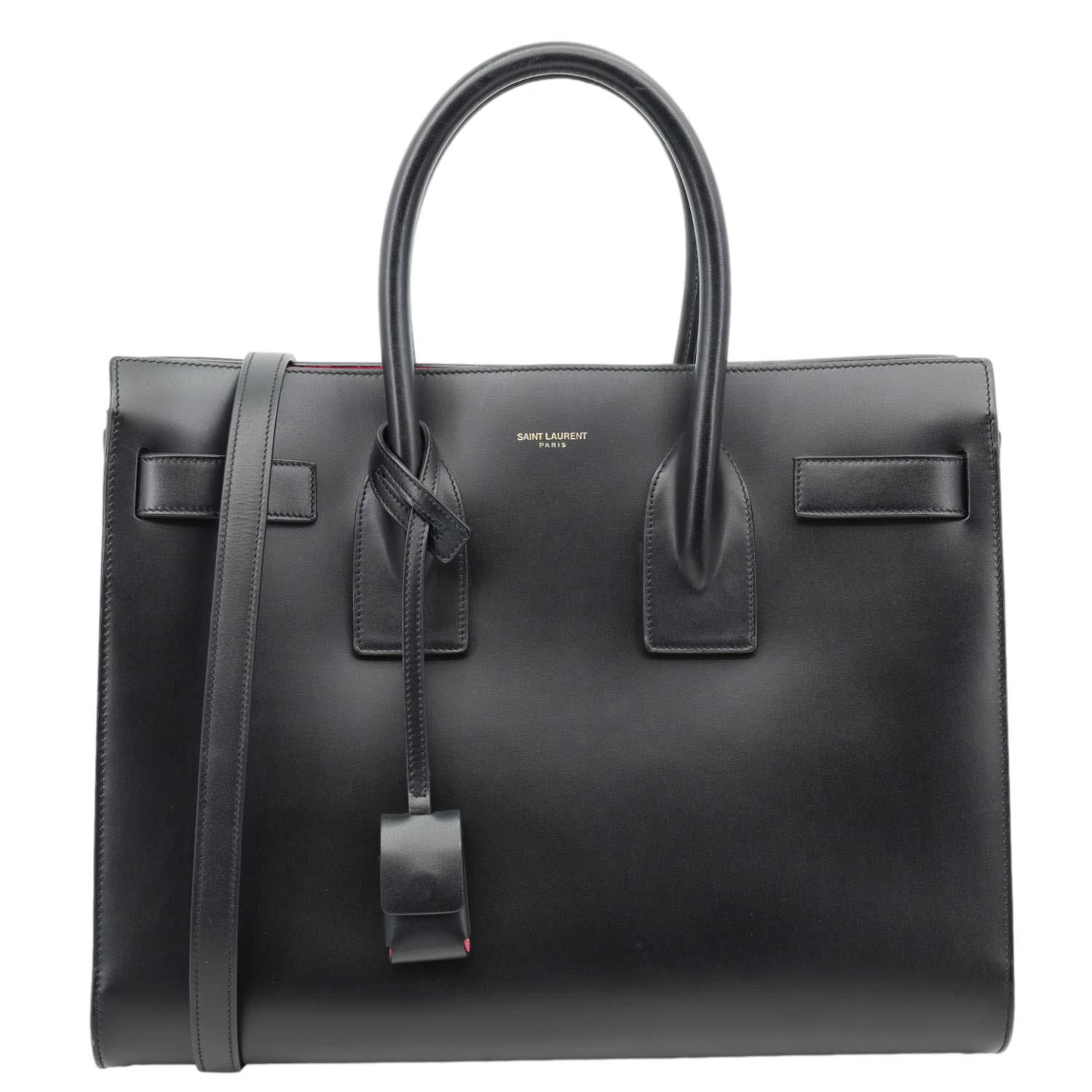 YSL Saint Laurent Yves Sac De Jour Satchel Shoulder Bag Leather Black Small Satchel Bag