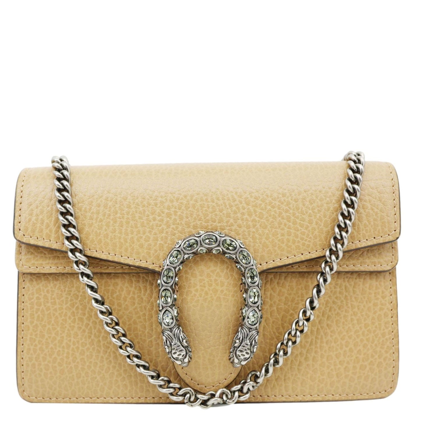 GUCCI Dionysus Mini Leather Crossbody Bag Beige 476432