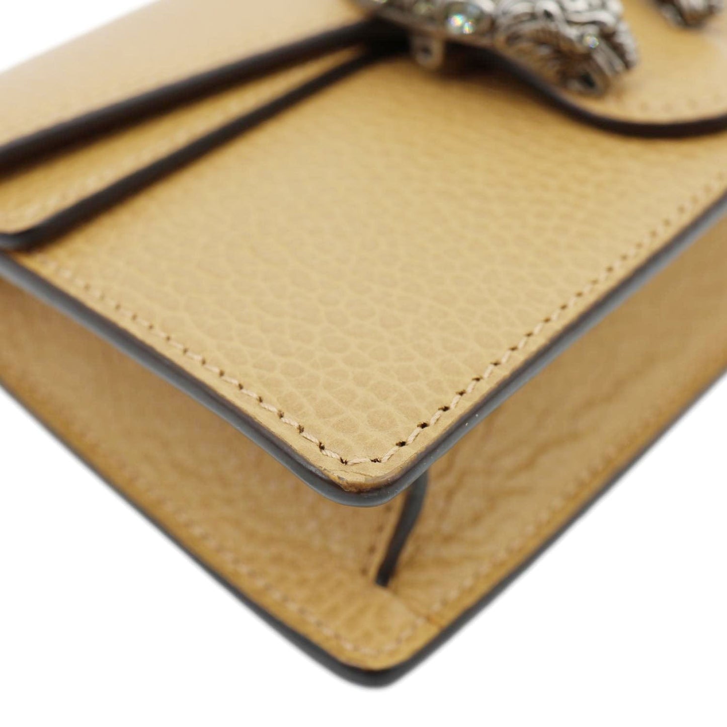 GUCCI Dionysus Mini Leather Crossbody Bag Beige 476432