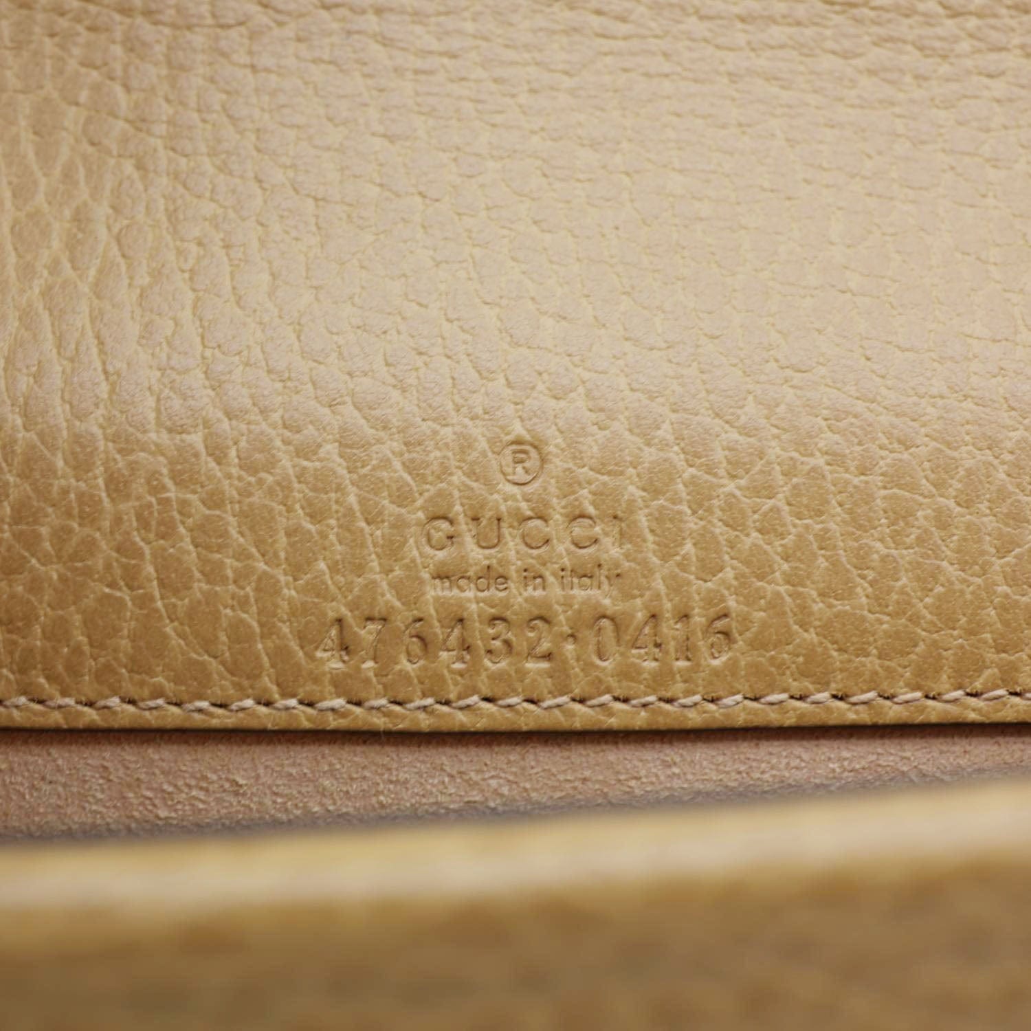 GUCCI Dionysus Mini Leather Crossbody Bag Beige 476432
