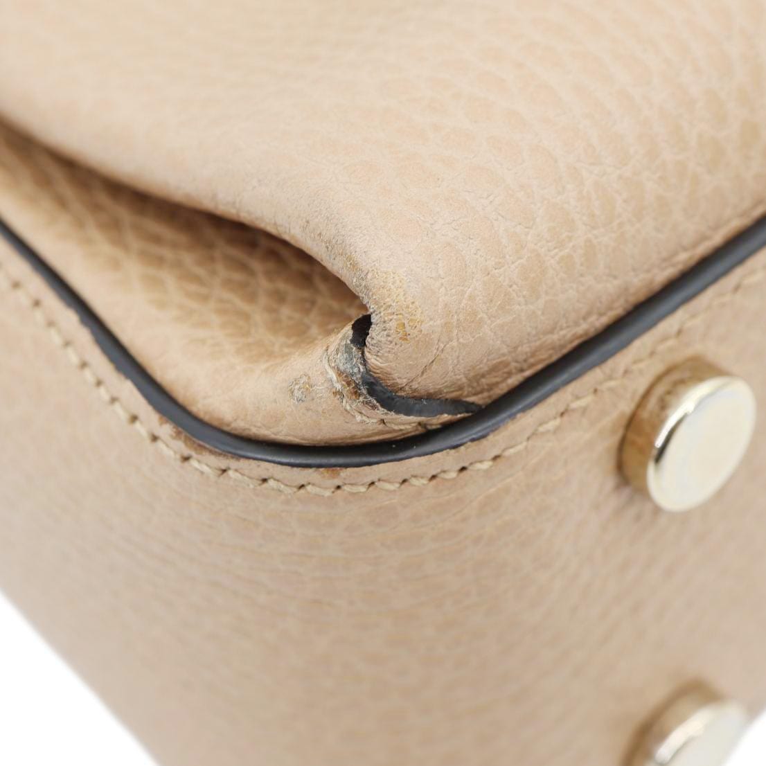 GUCCI Interlocking G Dollar Calfskin Leather Crossbody Bag Beige 510302