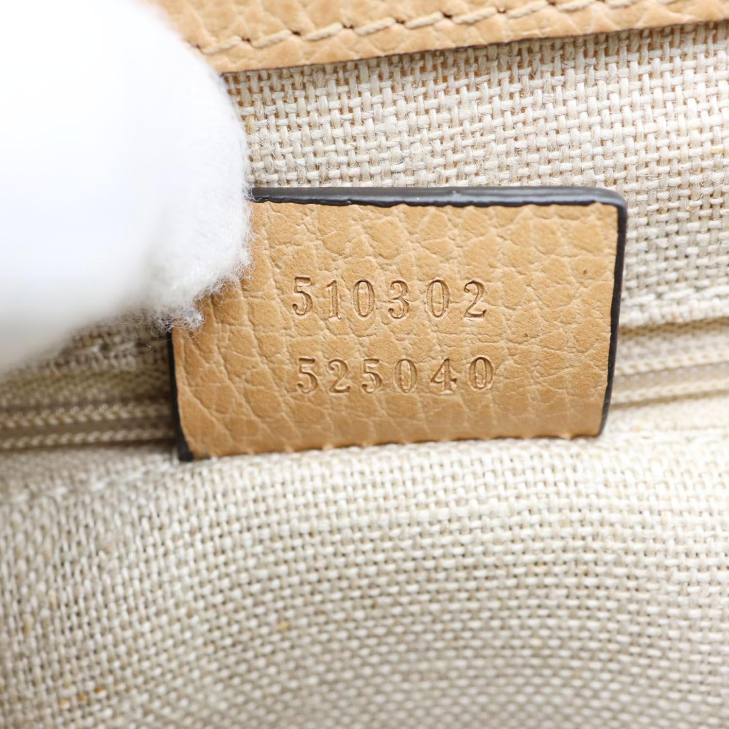 GUCCI Interlocking G Dollar Calfskin Leather Crossbody Bag Beige 510302