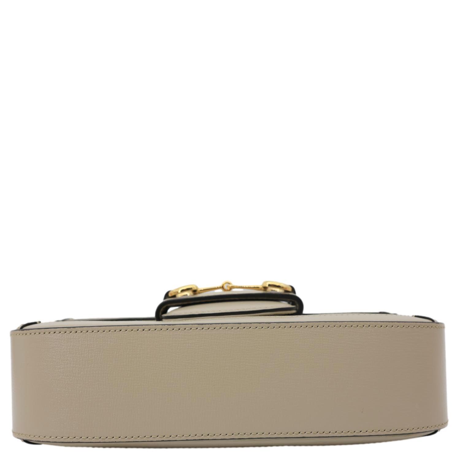 GUCCI Horsebit 1955 Small GG Supreme Canvas Shoulder Bag Beige 735178