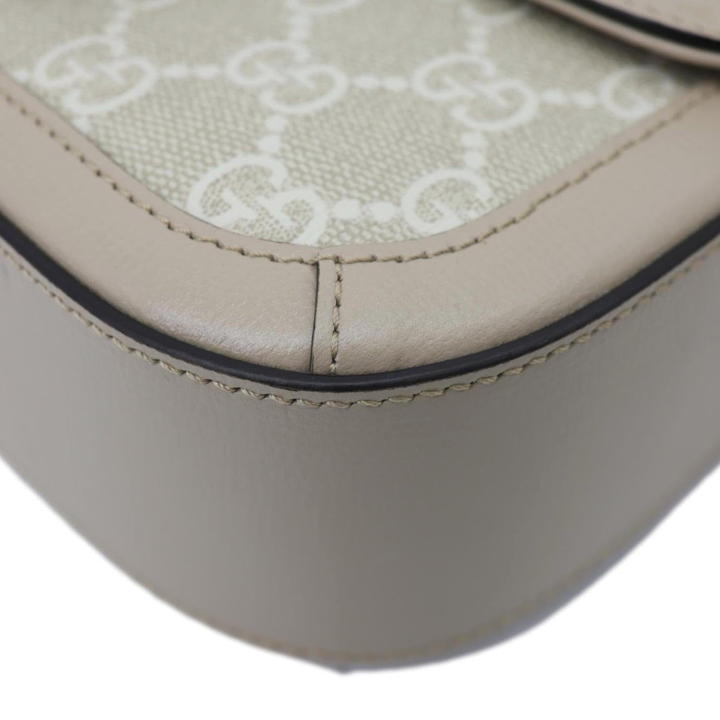 GUCCI Horsebit 1955 Small GG Supreme Canvas Shoulder Bag Beige 735178