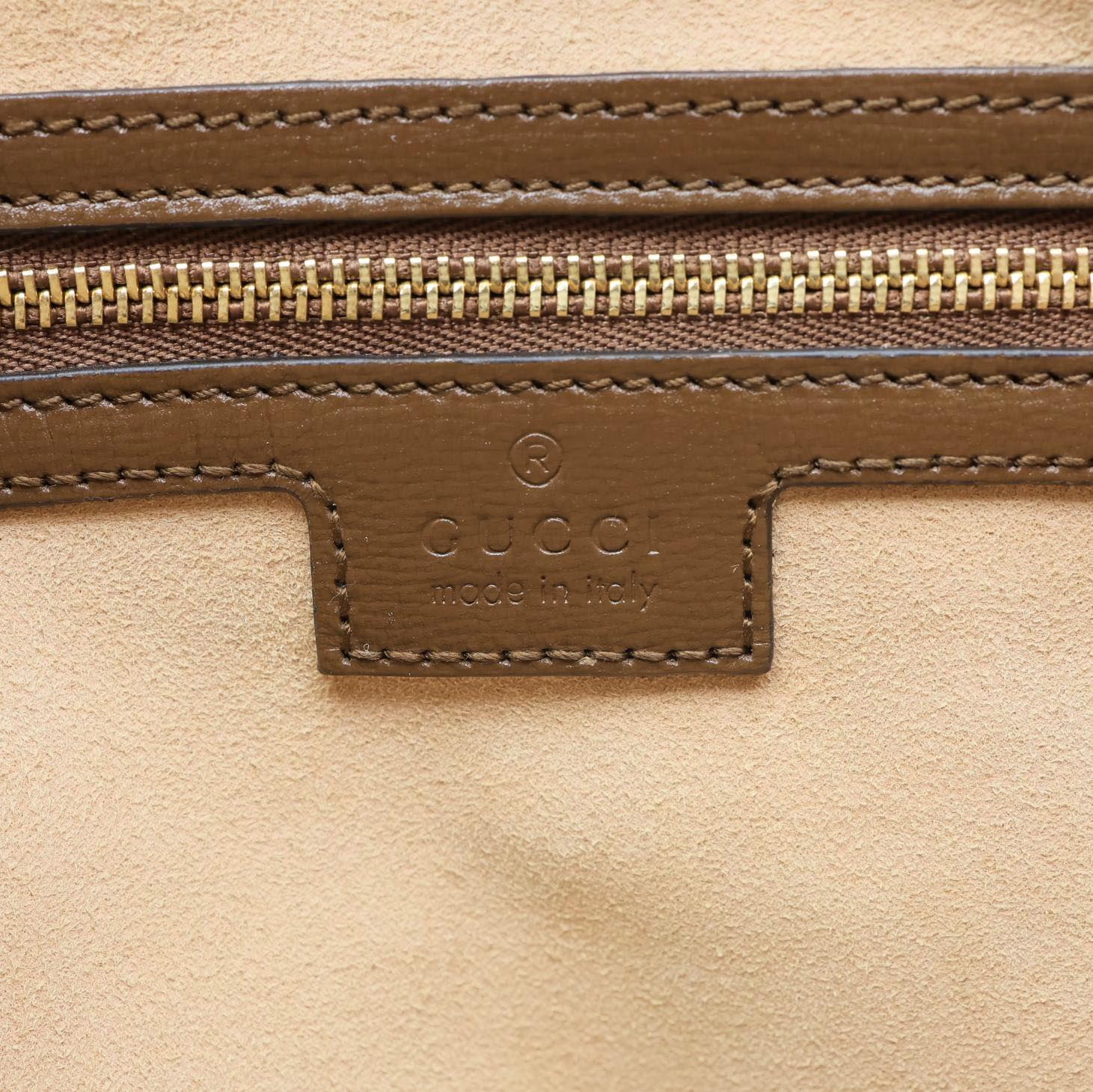 GUCCI Jackie 1961 Medium GG Monogram Canvas Crossbody Bag Beige 636710