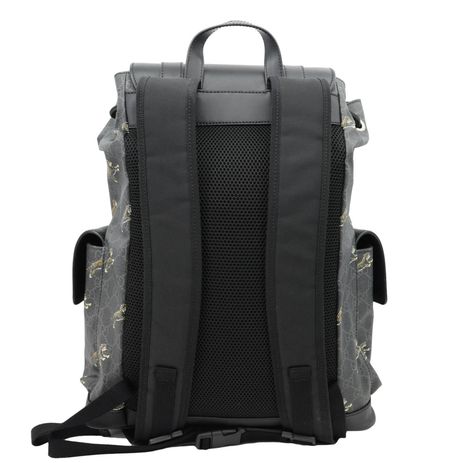 GUCCI GG Supreme Tiger Backpack Black 495563