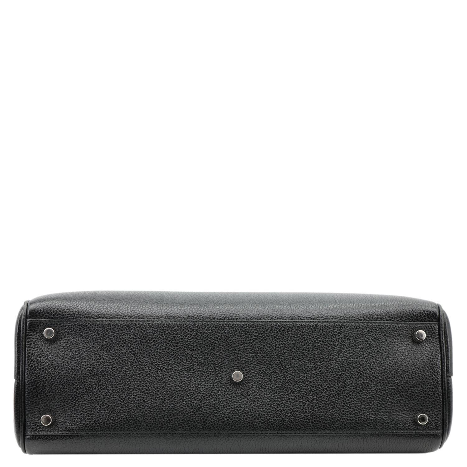 GUCCI Zumi Medium Leather Top Handle Shoulder Bag Black 564714