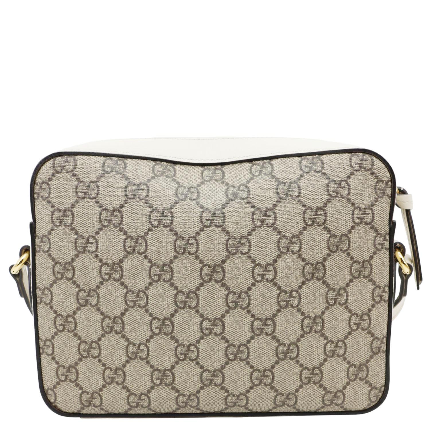 GUCCI Horsebit 1955 Small GG Supreme Canvas Shoulder Bag White 645454