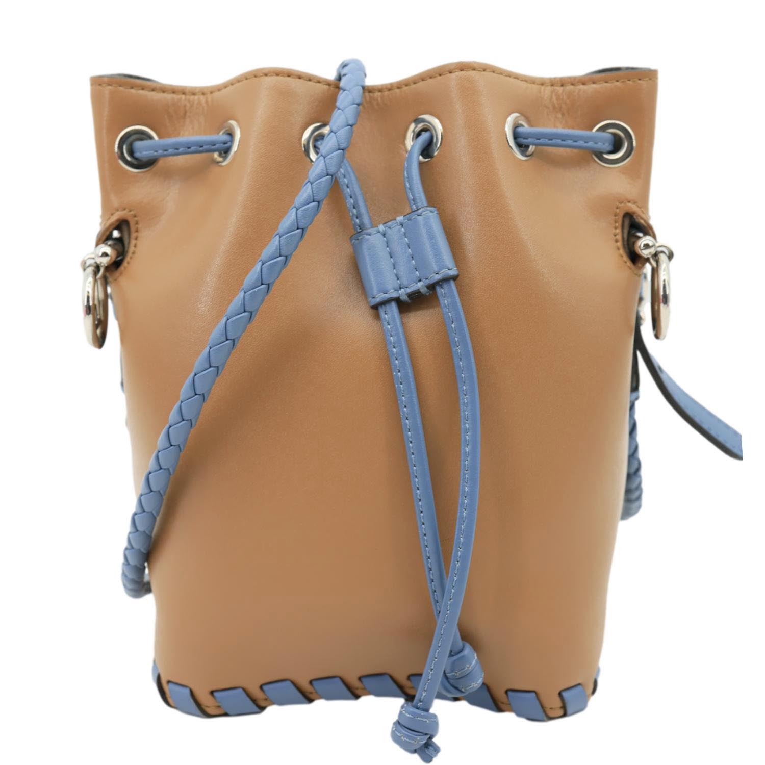 Fendi Bag Mon Tresor Drawstring Leather Brown Mini Bucket Bag