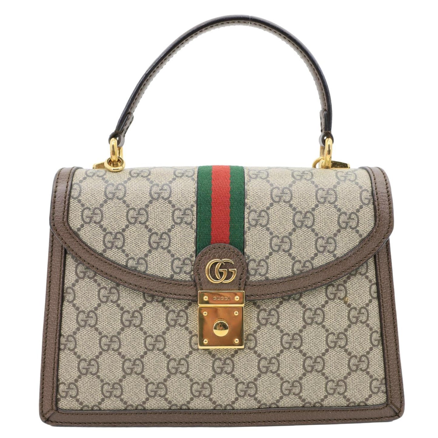 GUCCI Ophidia Medium GG Supreme Canvas Web Shoulder Bag Beige 651055