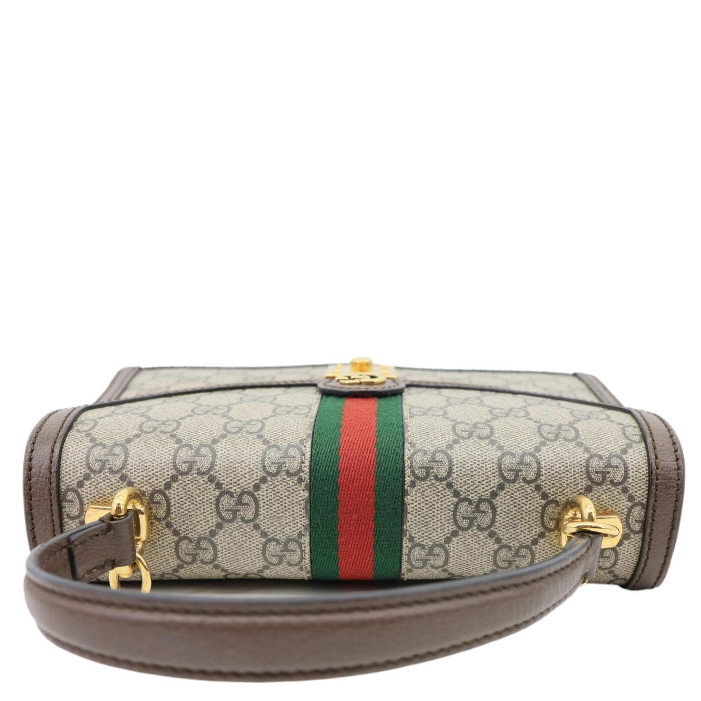 GUCCI Ophidia Medium GG Supreme Canvas Web Shoulder Bag Beige 651055