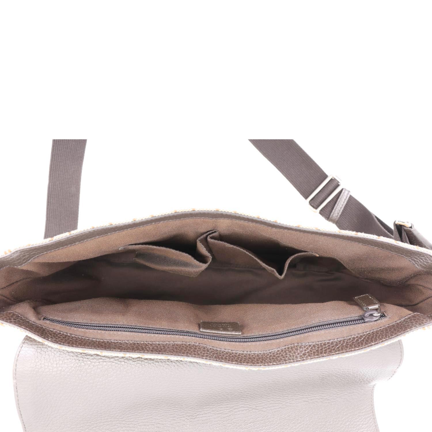 GUCCI GG Flap Large Monogram Canvas Messenger Bag Beige 449171