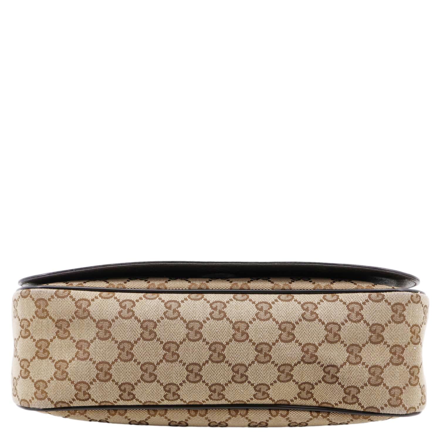 GUCCI GG Flap Large Monogram Canvas Messenger Bag Beige 449171