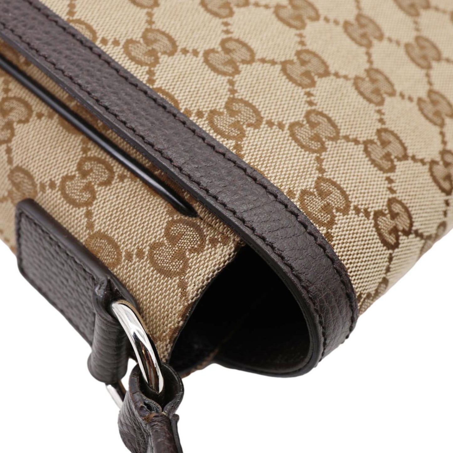 GUCCI GG Flap Large Monogram Canvas Messenger Bag Beige 449171