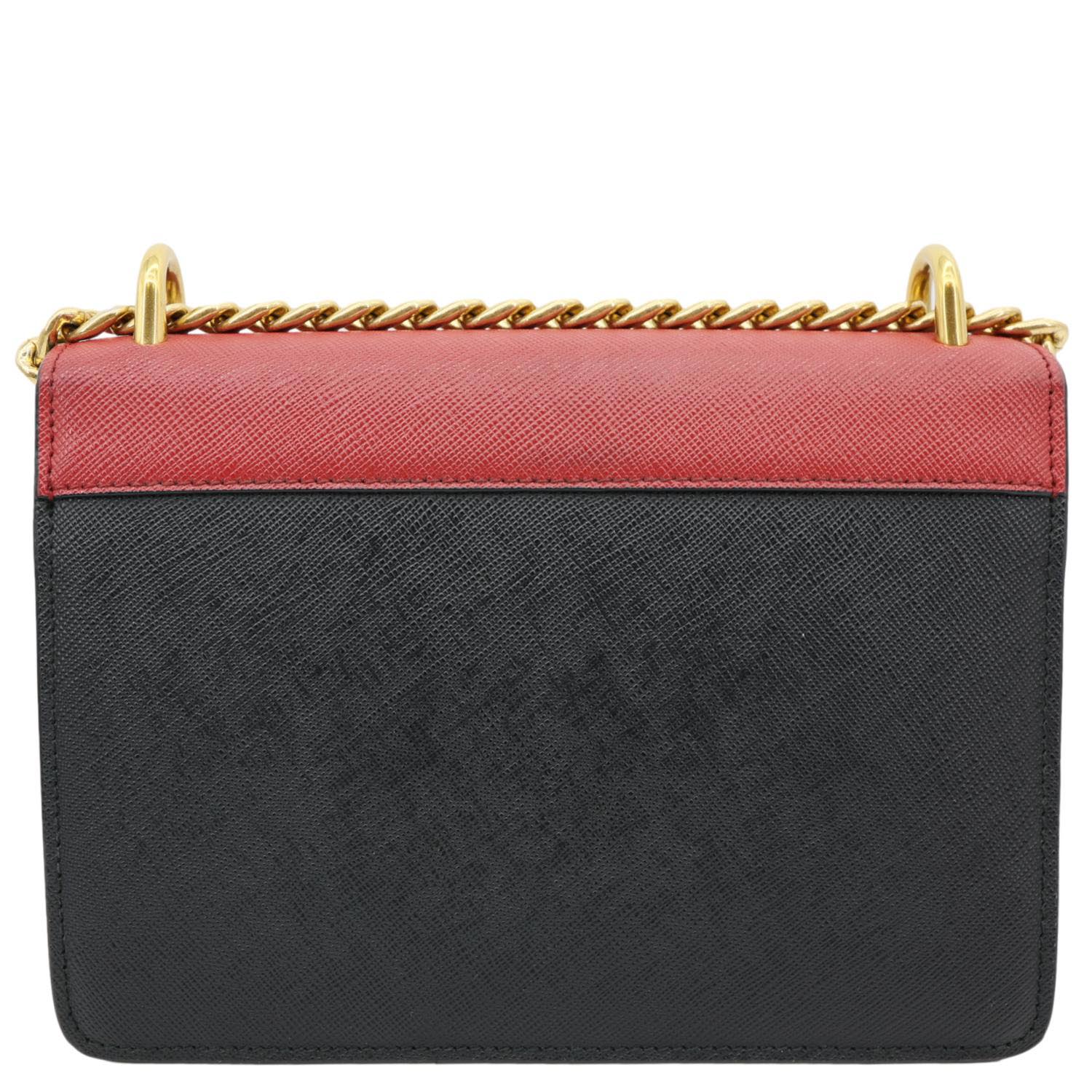 Flap Saffiano Crossbody Bag Leather Red