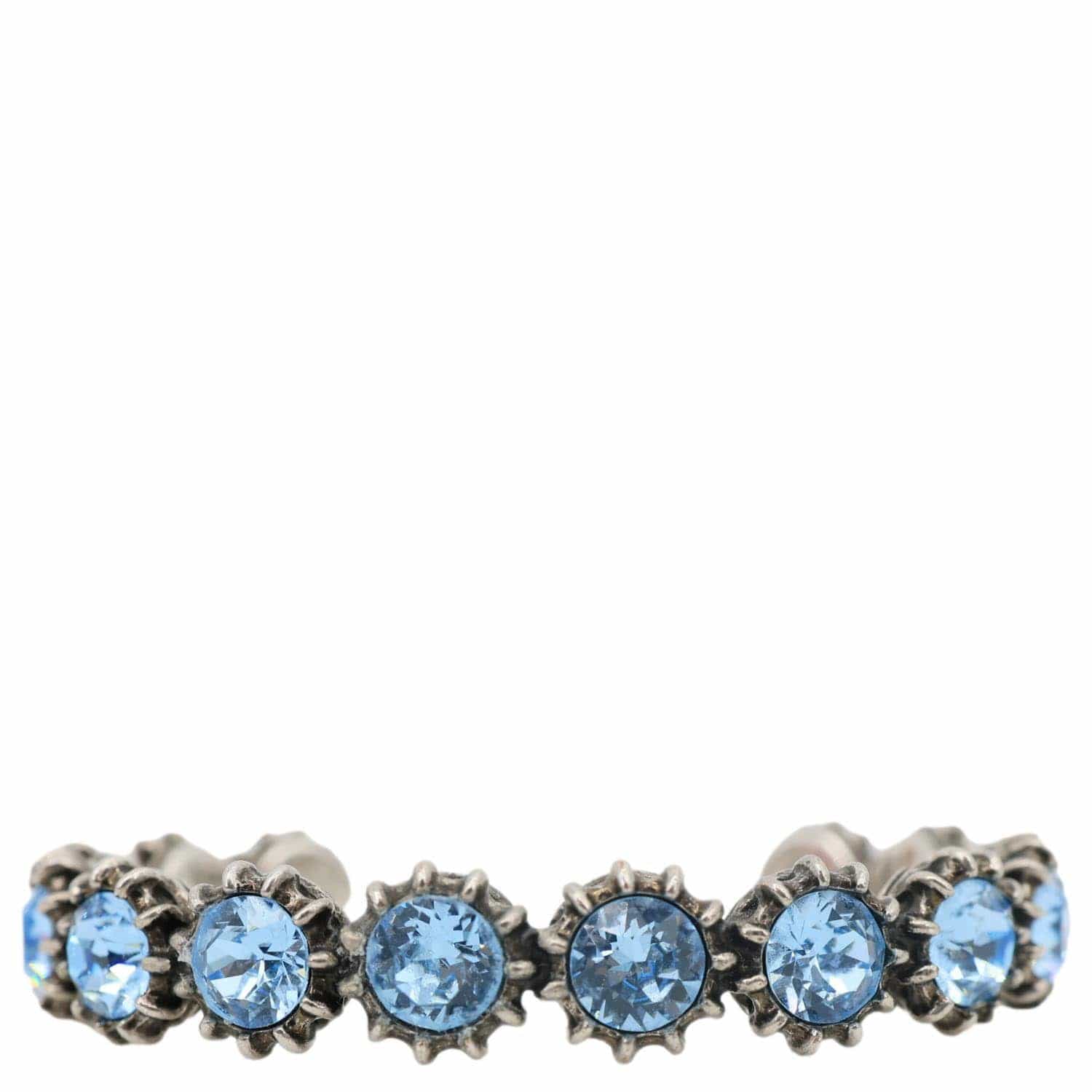 GUCCI Crystal Cuff Metal Bracelet Blue