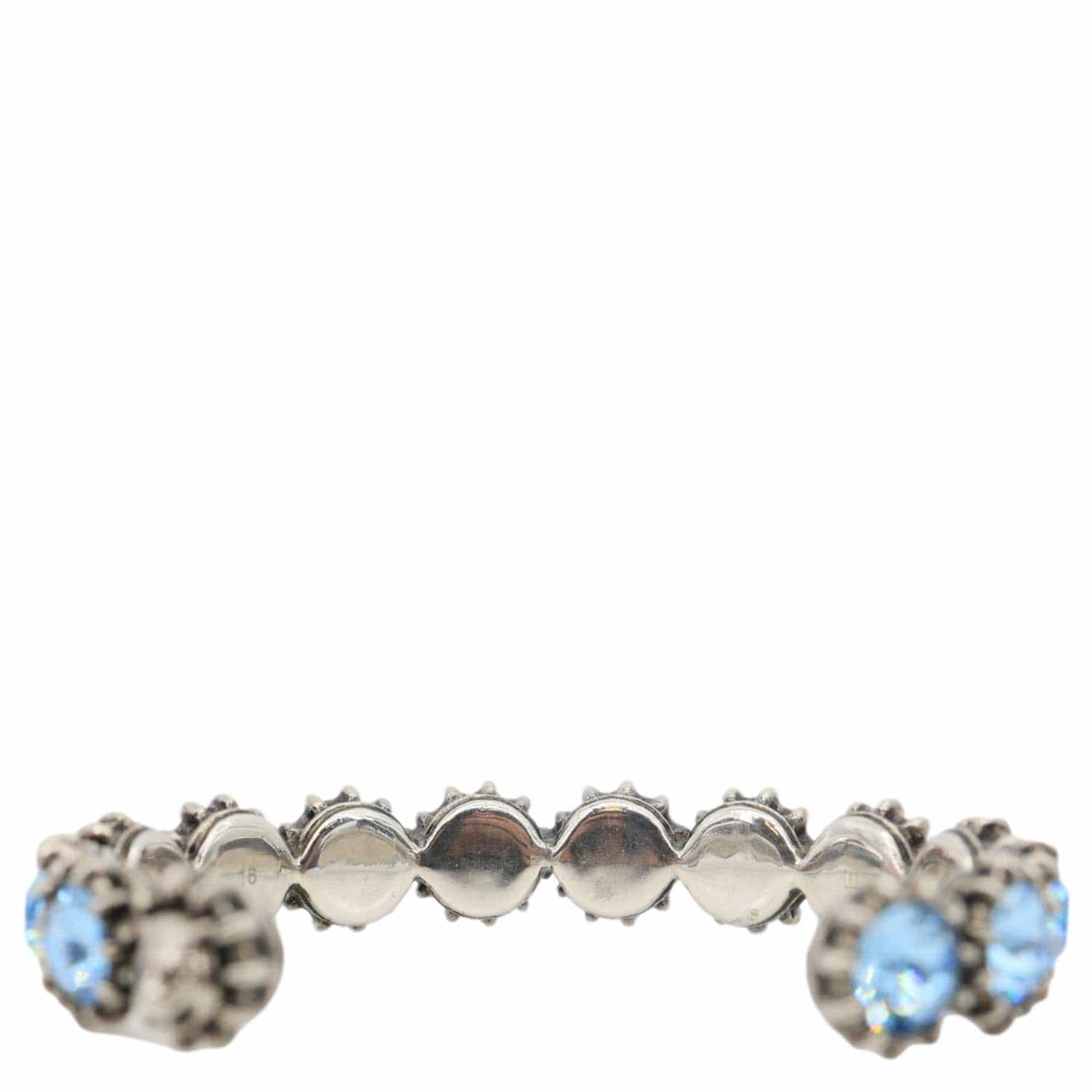 GUCCI Crystal Cuff Metal Bracelet Blue