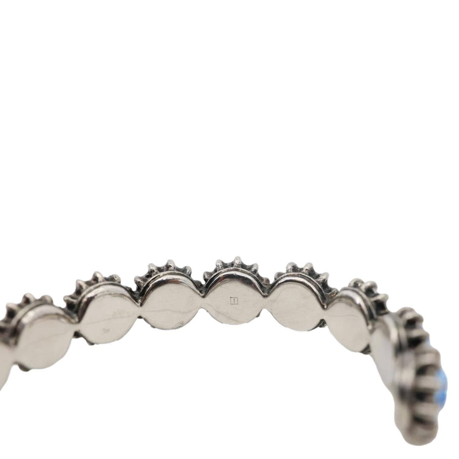 GUCCI Crystal Cuff Metal Bracelet Blue