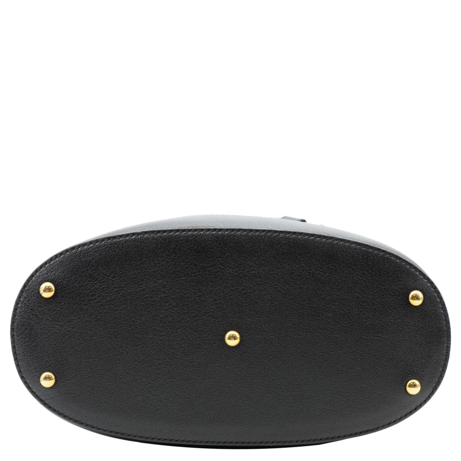 GUCCI Diana Bamboo Leather Bucket Bag Black 724652