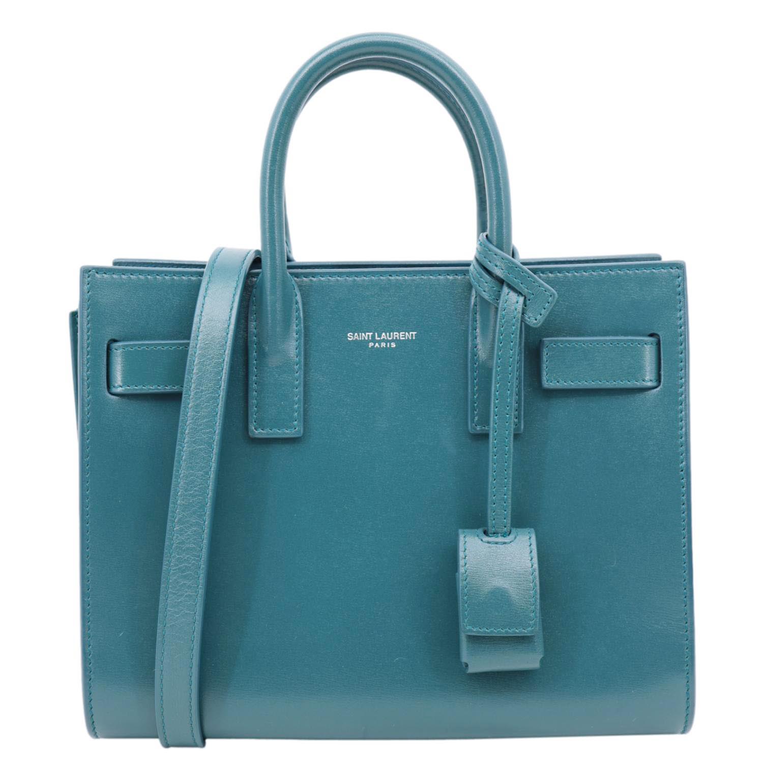 YSL Saint Laurent Yves Sac De Jour Nano Calfskin Satchel Bag Leather