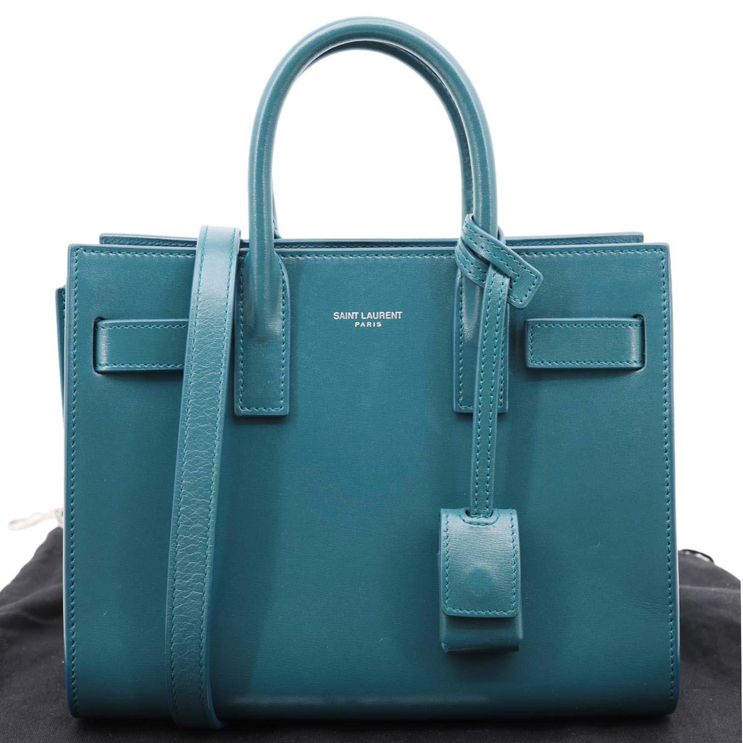 YSL Saint Laurent Yves Sac De Jour Nano Calfskin Satchel Bag Leather