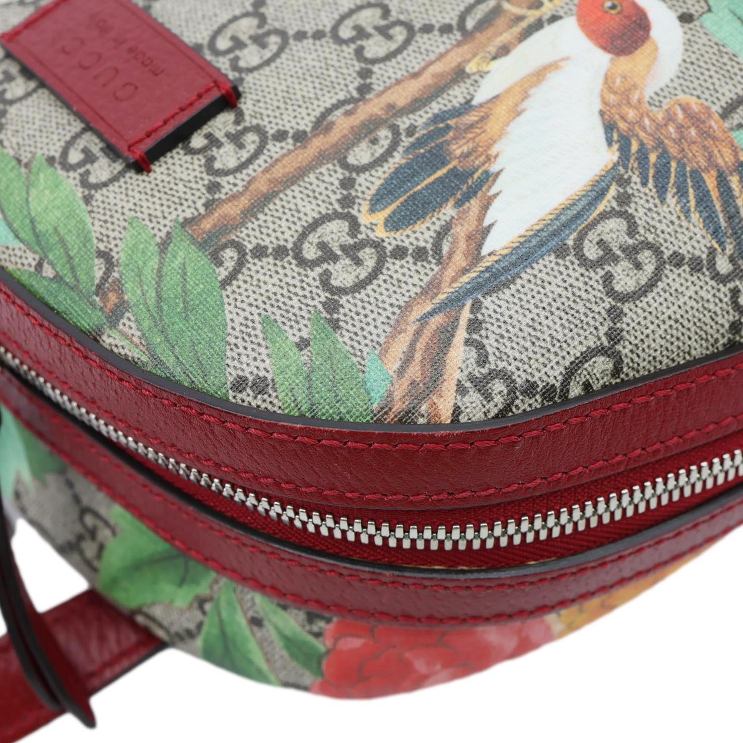 GUCCI Tian Animal Print GG Canvas Backpack Beige 427042