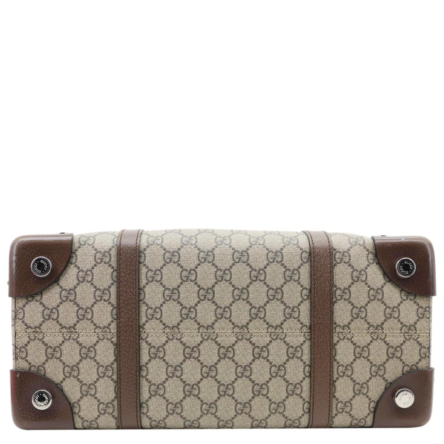 GUCCI Buckle GG Supreme Canvas Tote Shoulder Bag Beige 626356