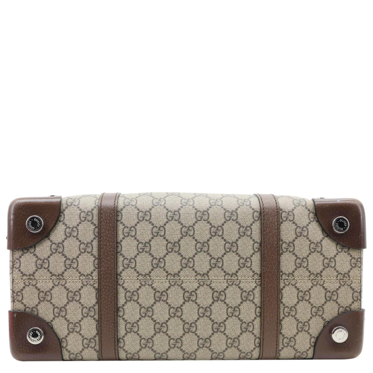 GUCCI Buckle GG Supreme Canvas Tote Shoulder Bag Beige 626356