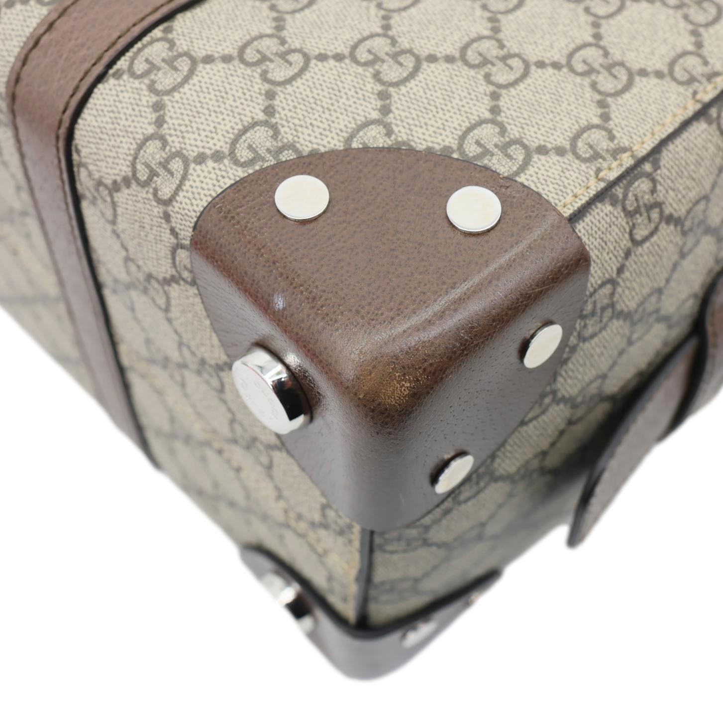 GUCCI Buckle GG Supreme Canvas Tote Shoulder Bag Beige 626356