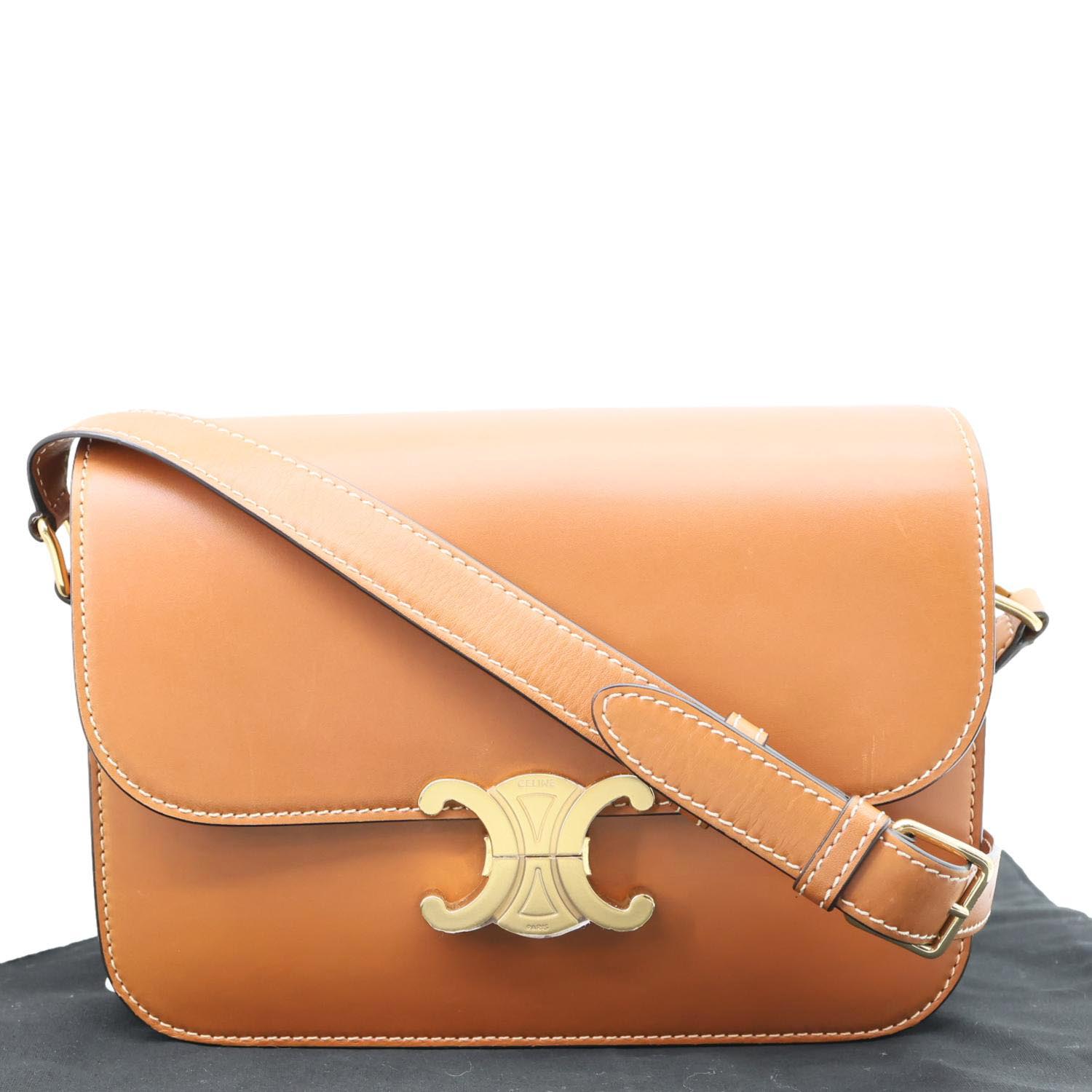 Triomphe Shoulder Bag Leather Brown
