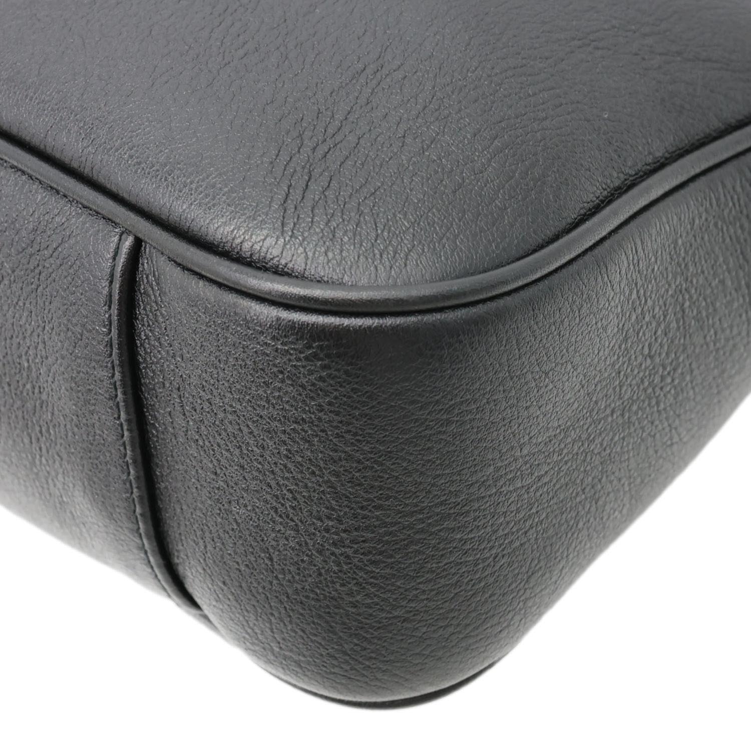 GUCCI Diana Medium Leather Top Handle Shoulder Bag Black 746124
