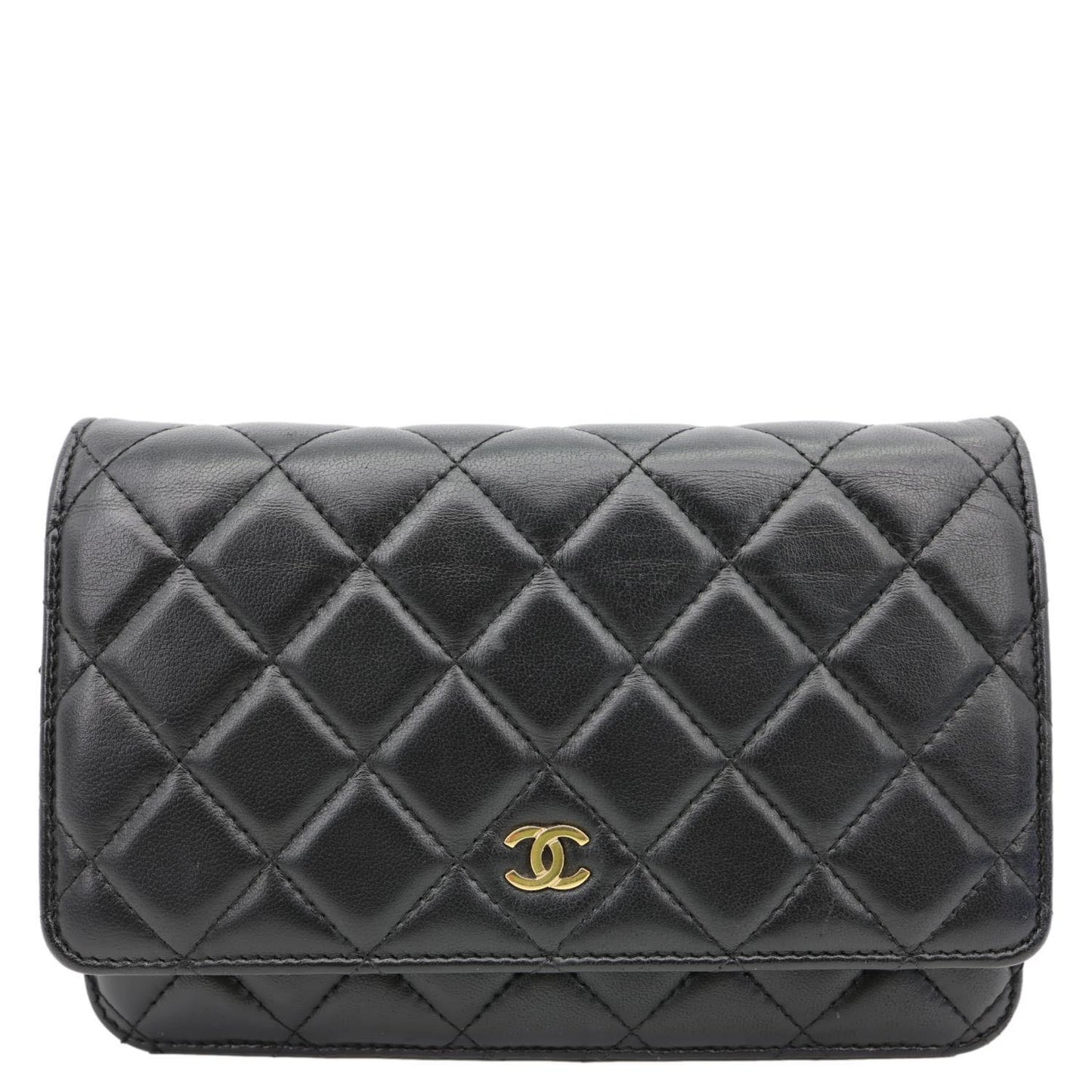 Chanel WOC on Black Leather Wallet Case