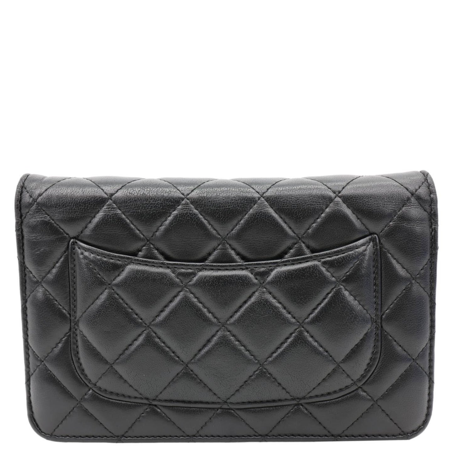 Chanel WOC on Black Leather Wallet Case