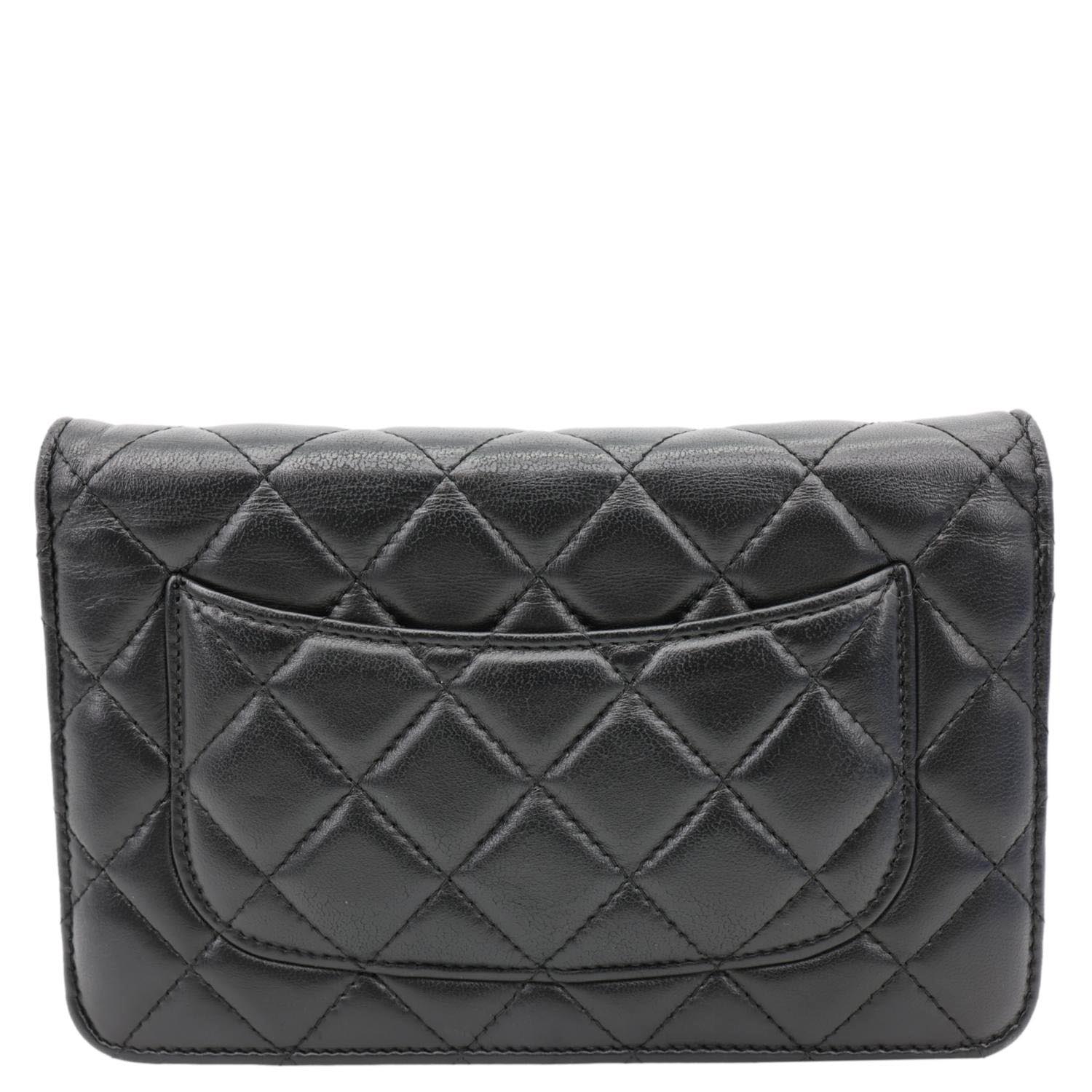 Chanel WOC on Black Leather Wallet Case