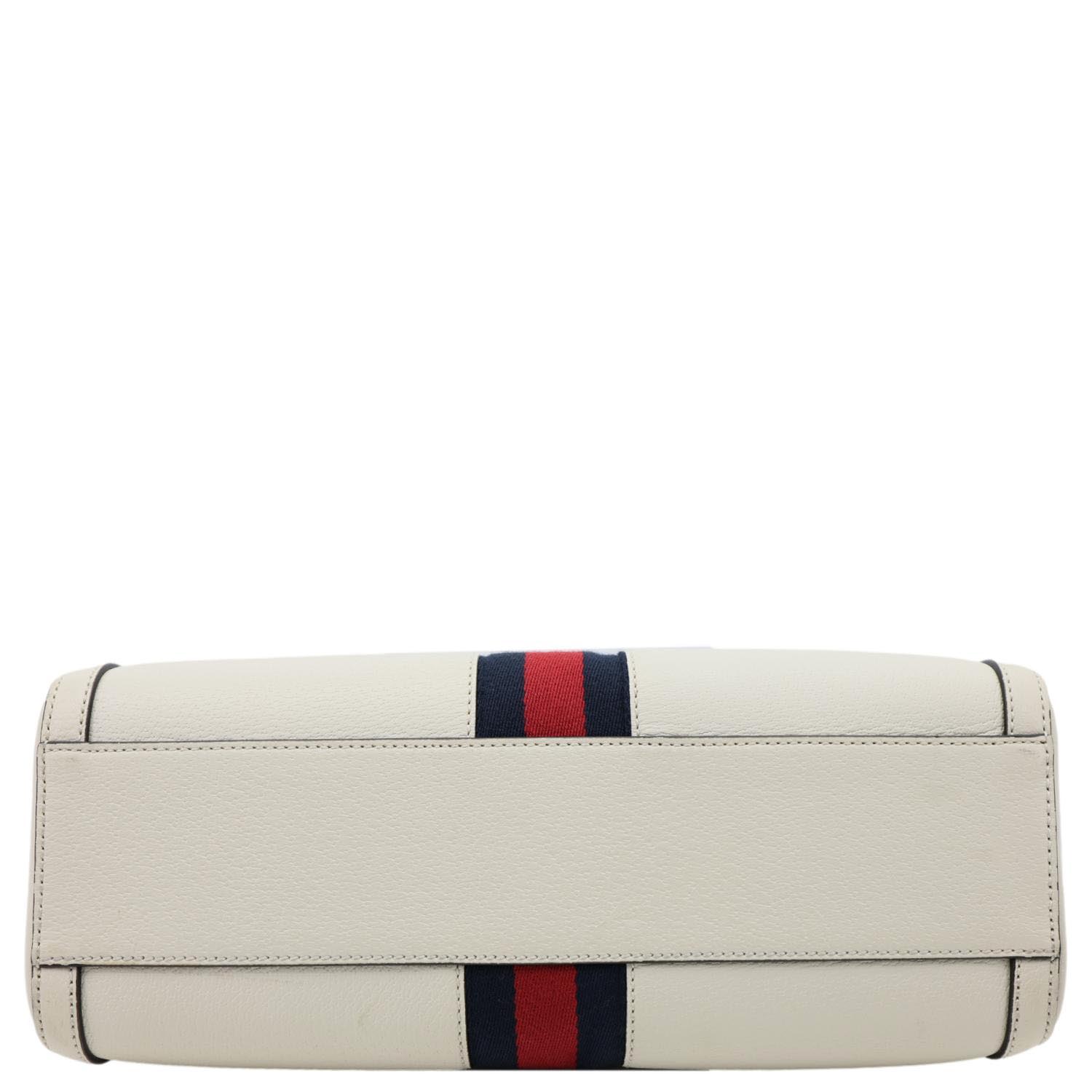 GUCCI Ophidia GG Medium Web Leather Top Handle Shoulder Bag Beige 524532