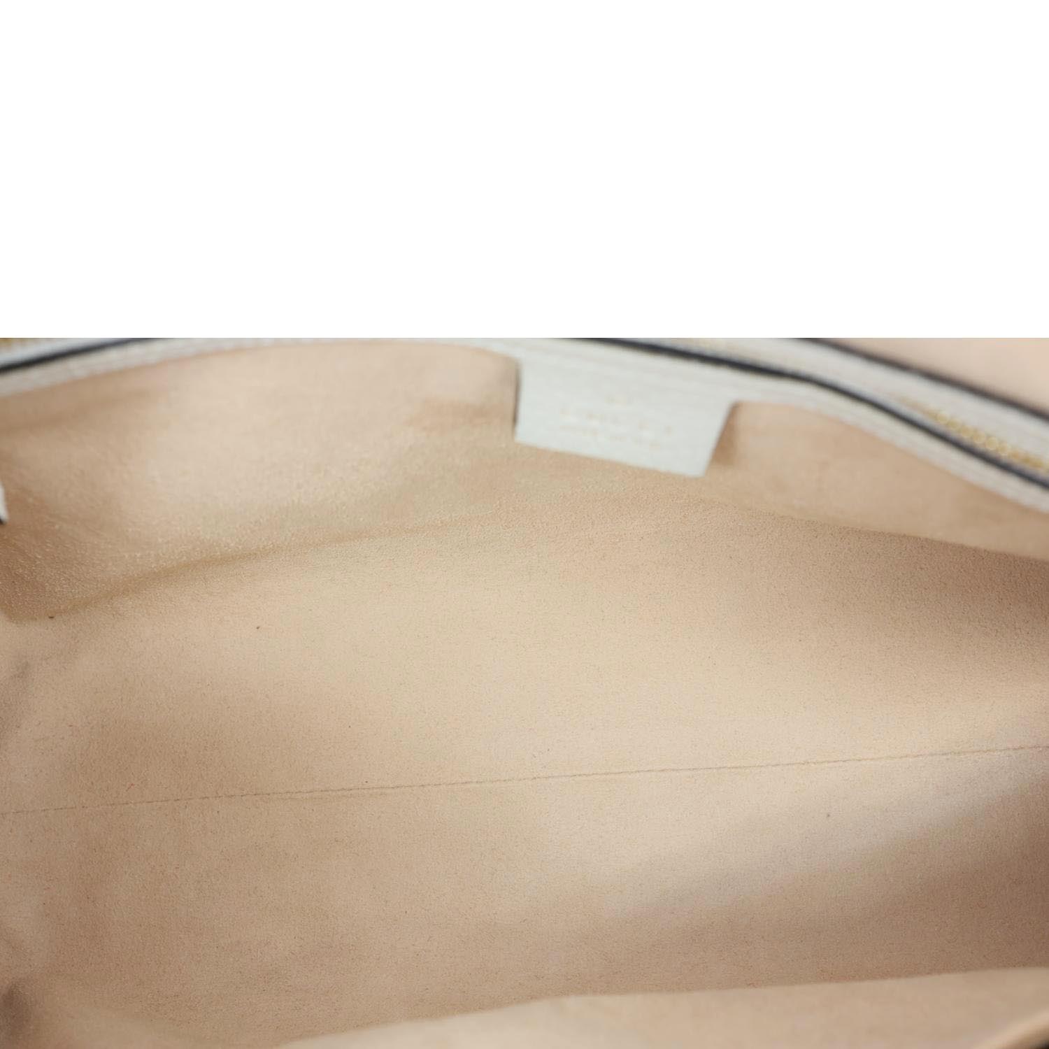 GUCCI Ophidia GG Medium Web Leather Top Handle Shoulder Bag Beige 524532