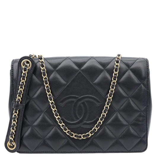 Chanel Diamond Flap Quilted Black Leather Crossbody Bag