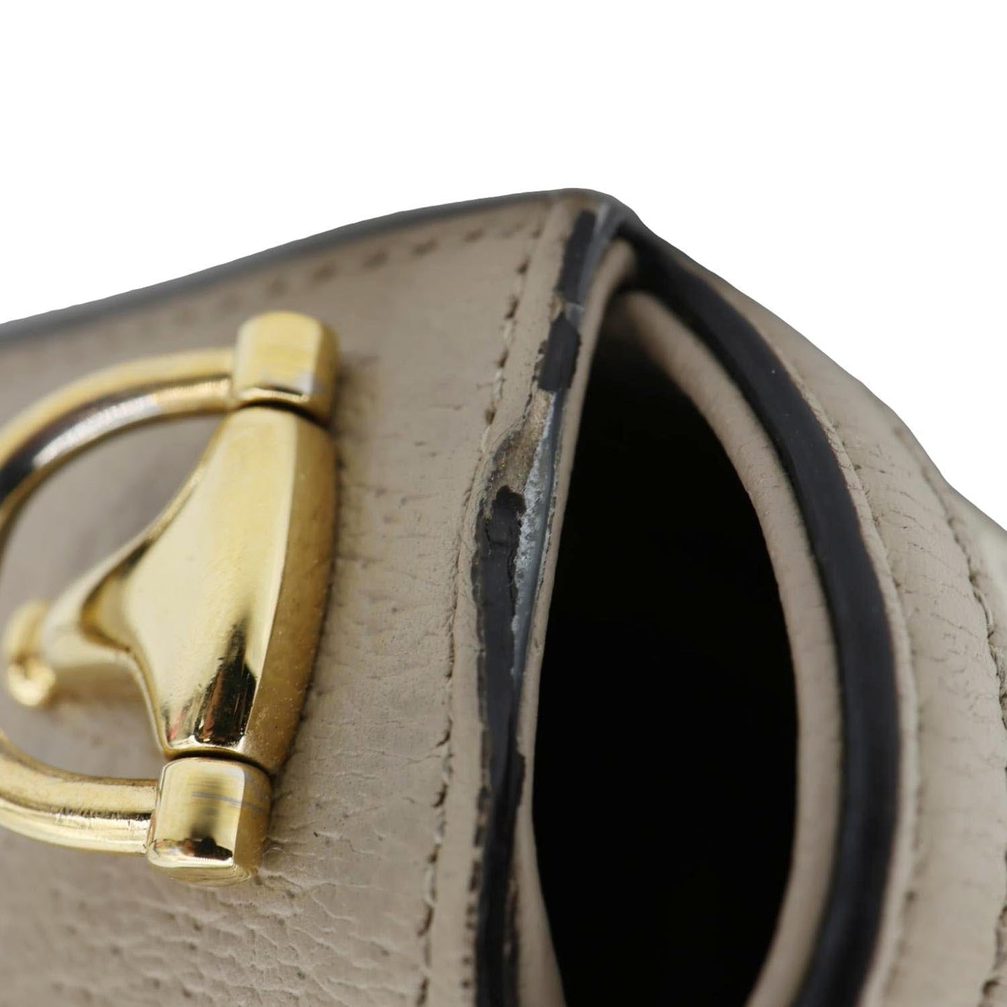 GUCCI Horsebit 1955 Flap Small GG Supreme Canvas Shoulder Bag Beige 658574