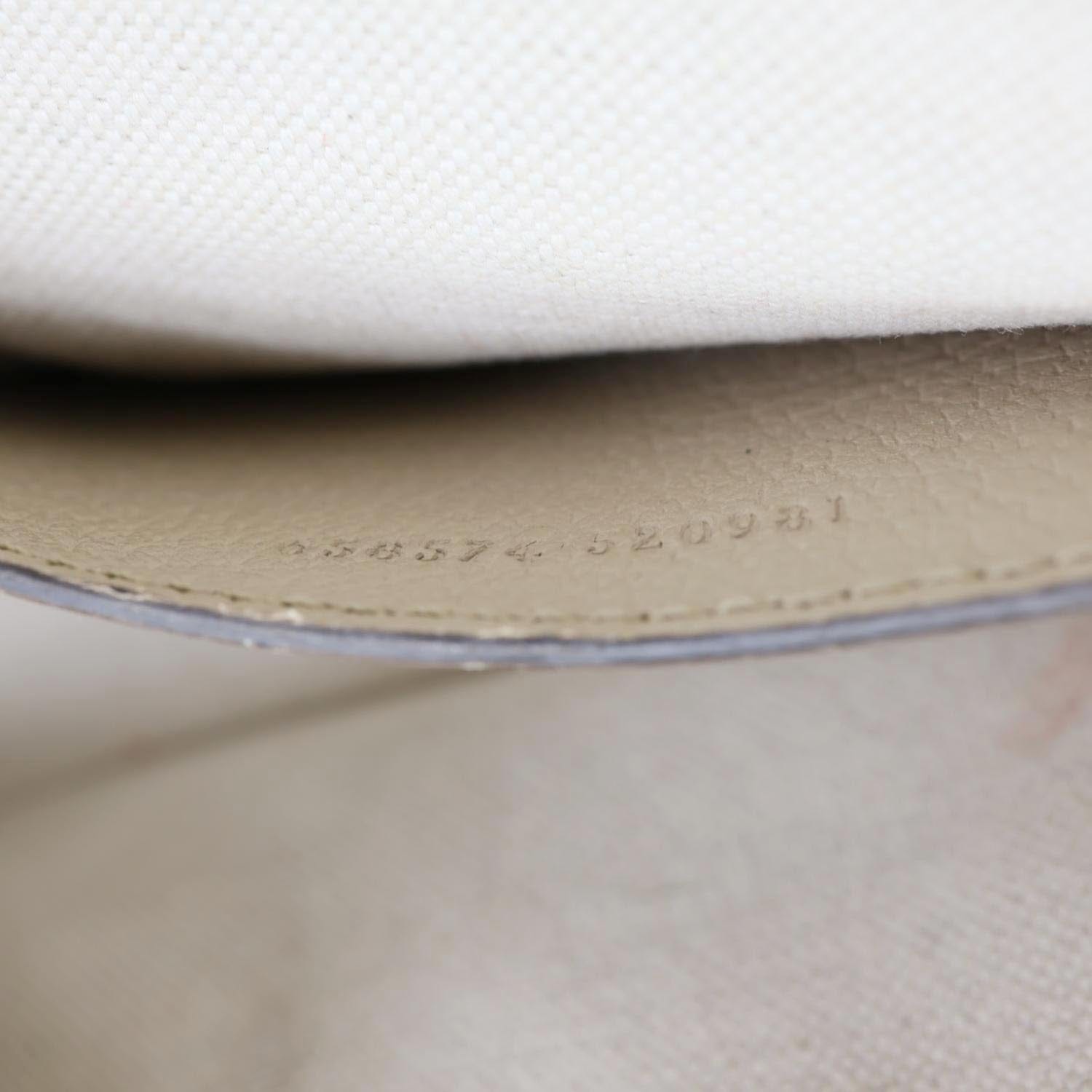 GUCCI Horsebit 1955 Flap Small GG Supreme Canvas Shoulder Bag Beige 658574