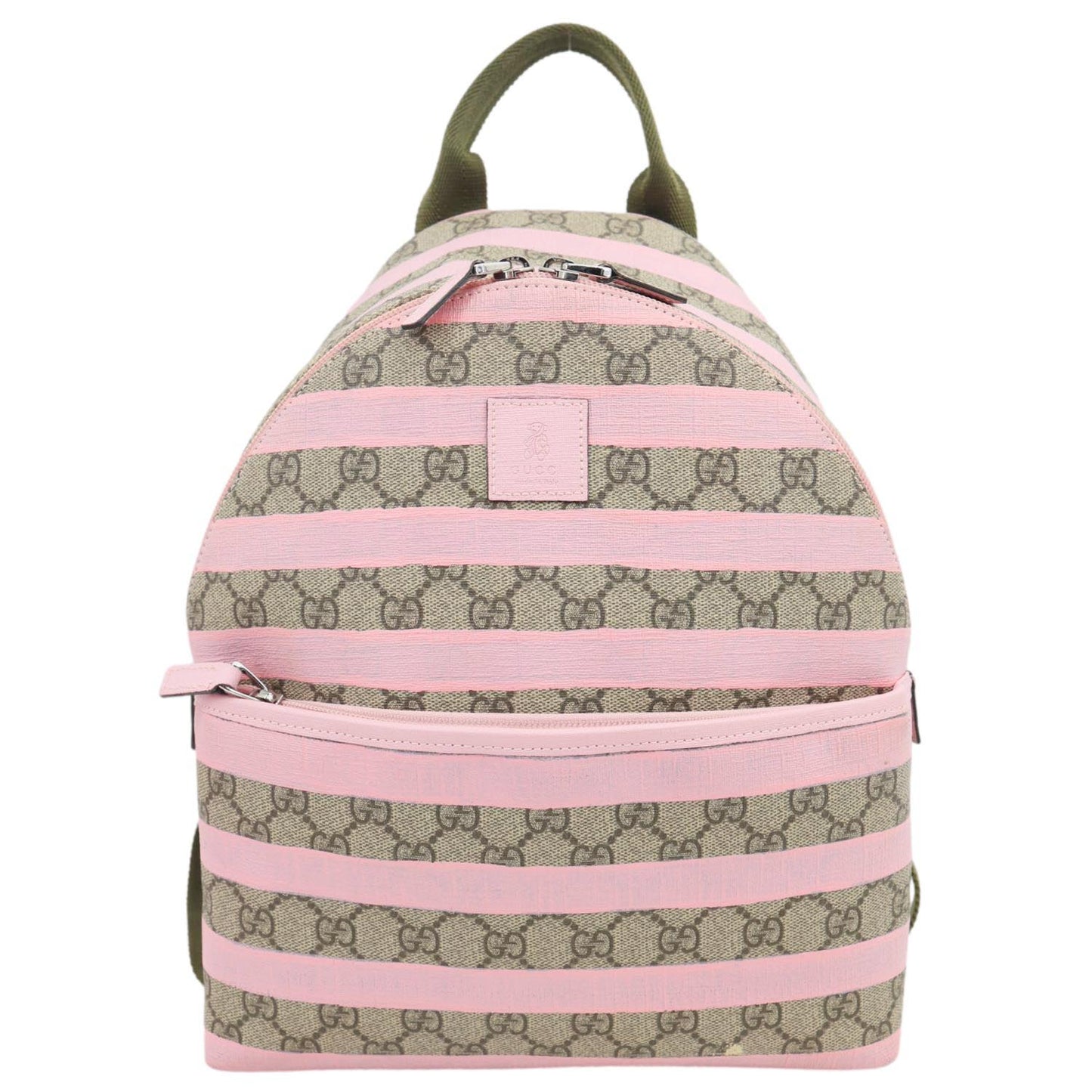 GUCCI Striped Kids GG Supreme Canvas Backpack Pink 271327