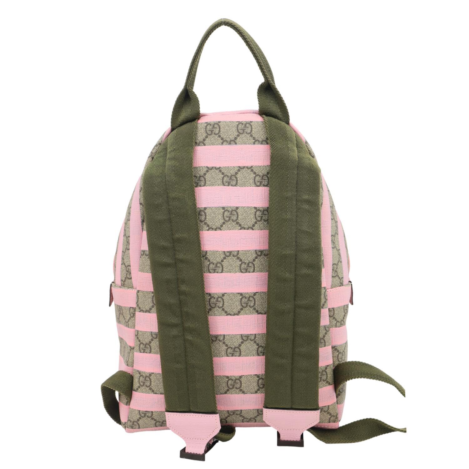 GUCCI Striped Kids GG Supreme Canvas Backpack Pink 271327
