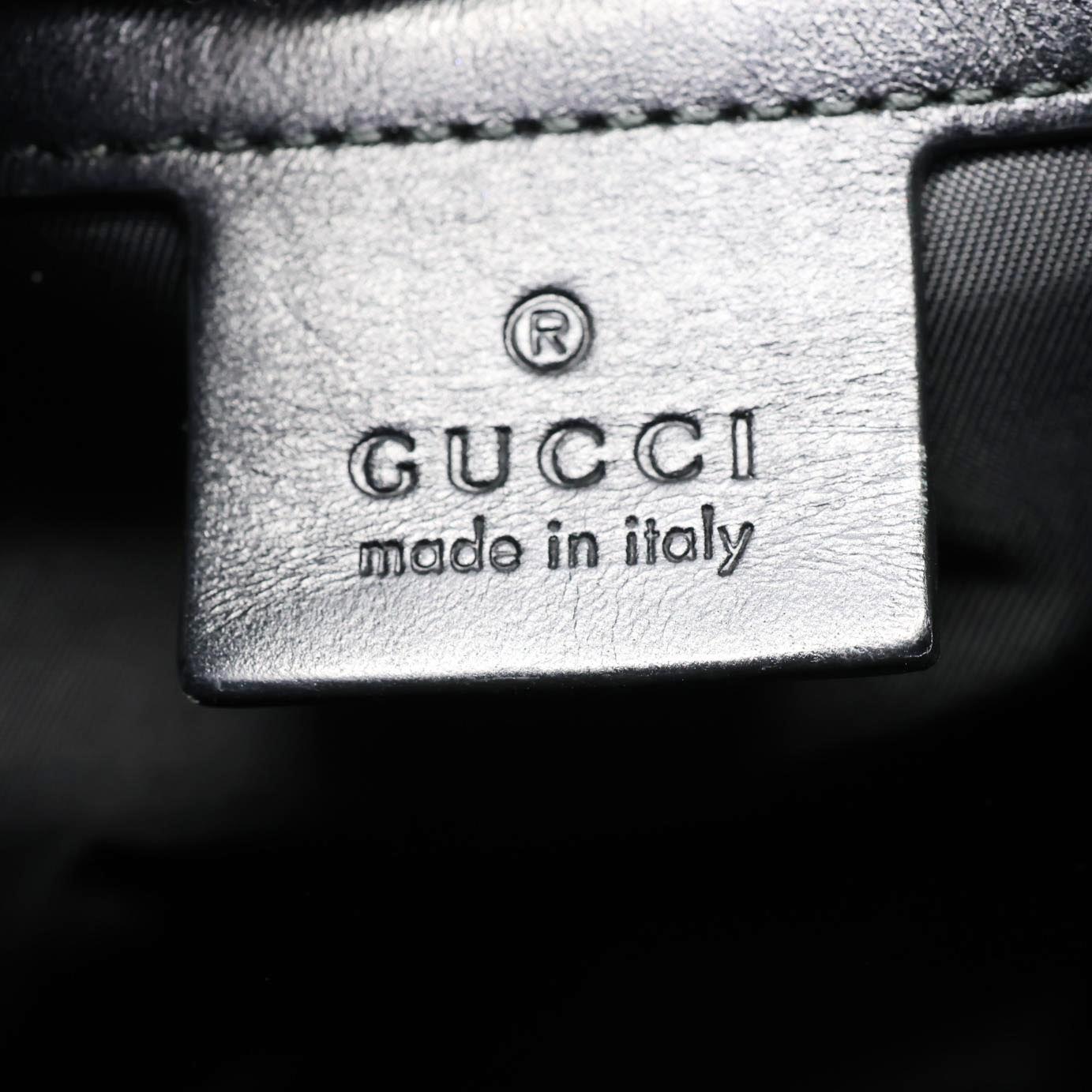 GUCCI L'Aveugle Par Amour Embroidered Techno Web Canvas Backpack Black 478327